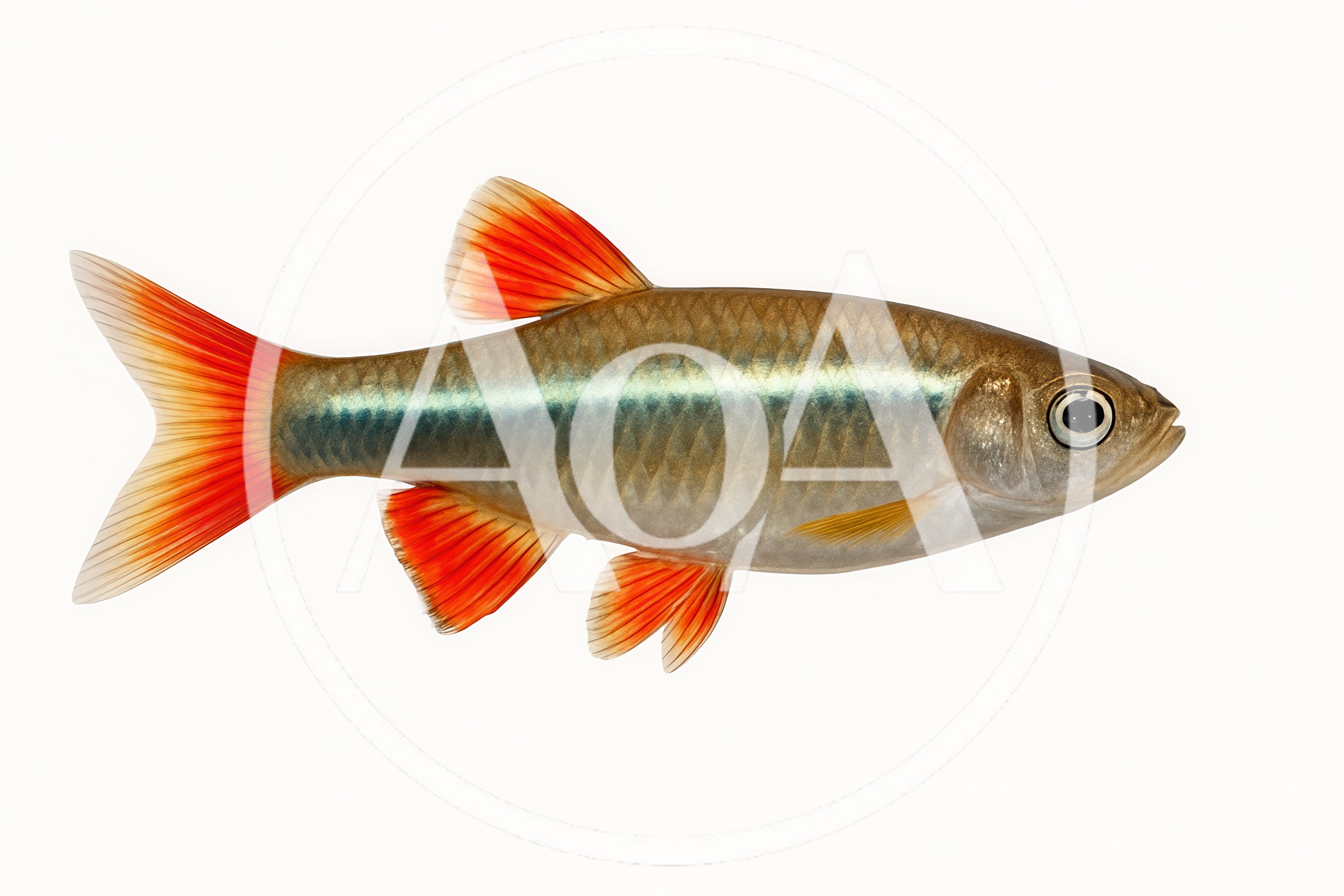 White Cloud Mountain Minnow Fish Isolated On White