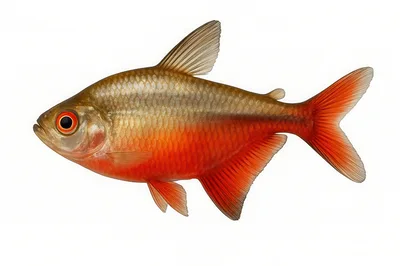 Red Serpae Tetra Fish Isolated On White Background