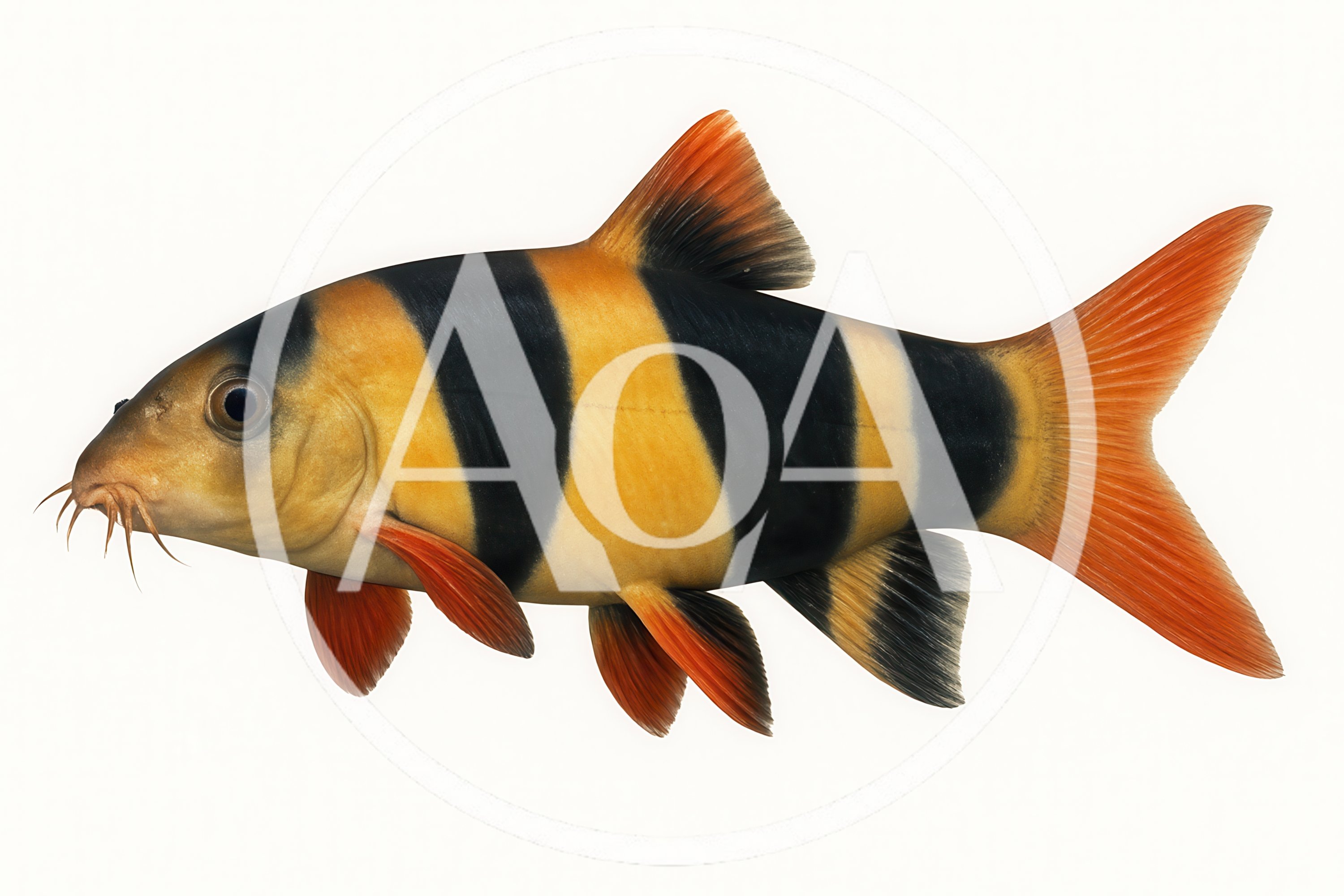 Clown Loach Fish Isolated On White Background