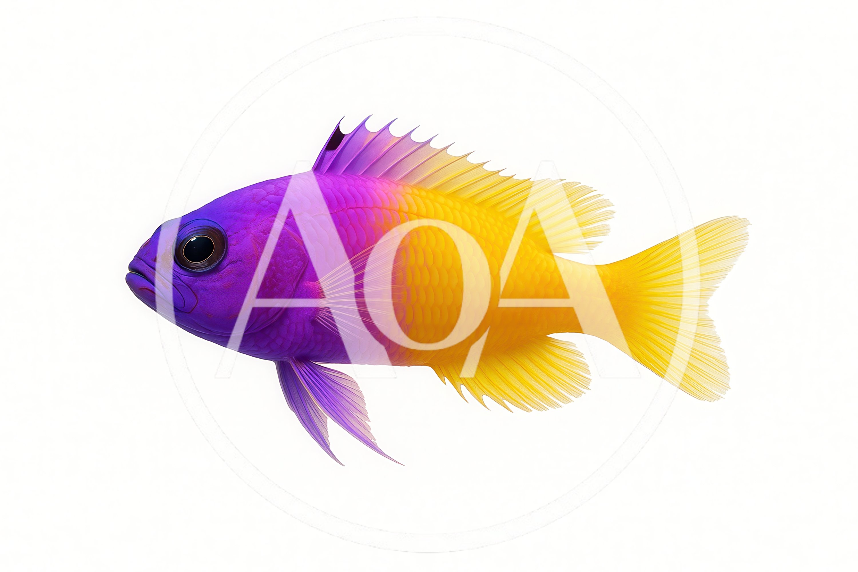 Royal Gramma Fish Isolated On White Background