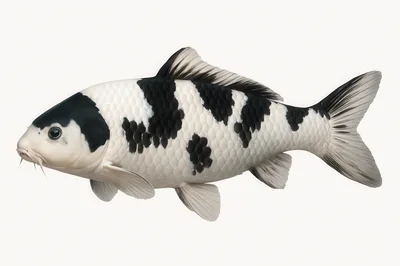 Black and White Shiro Utsuri Koi Fish