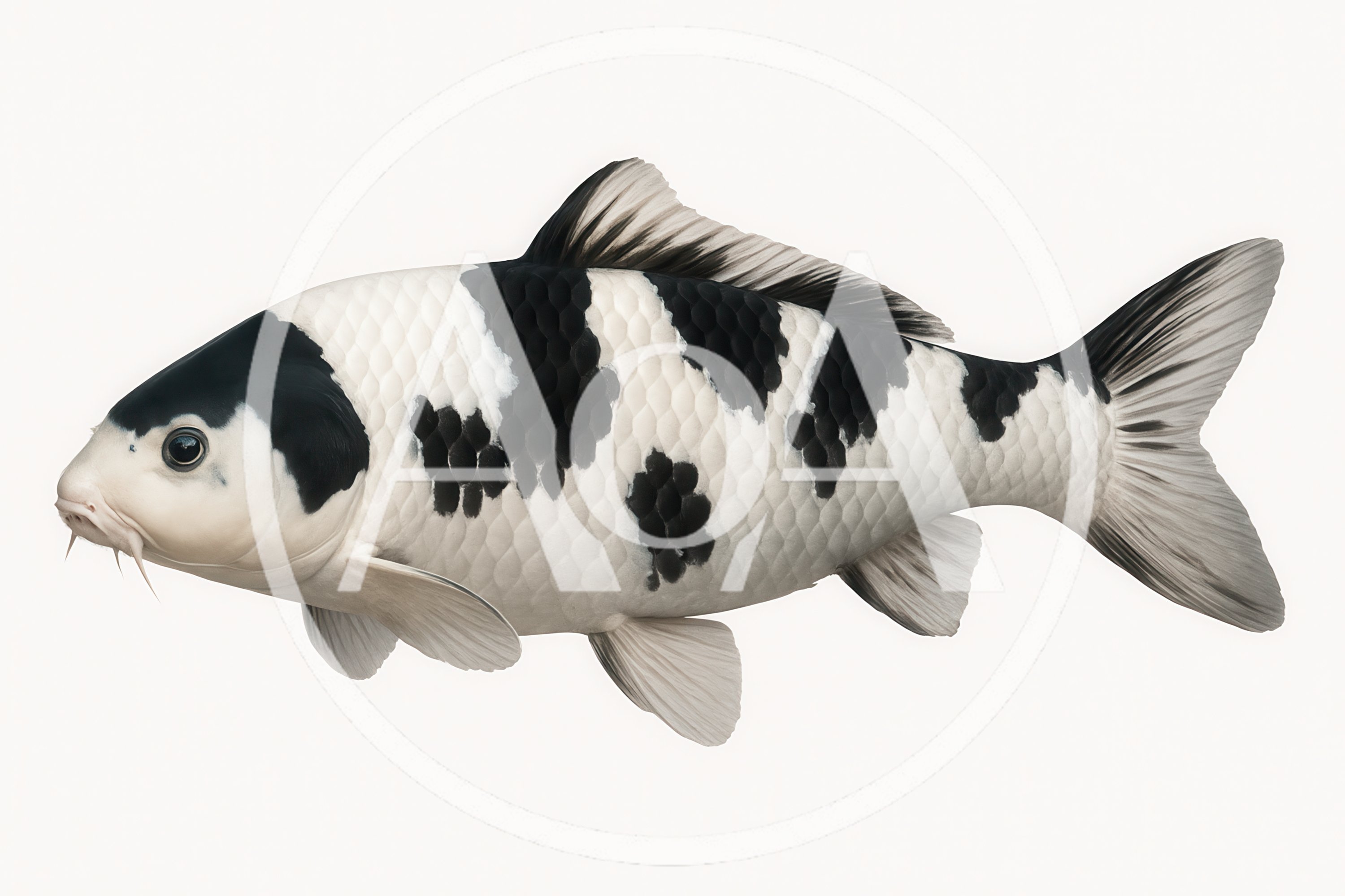 Black and White Shiro Utsuri Koi Fish