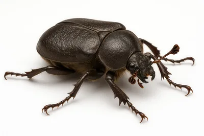 Macro Shot Of A Dark Brown Scarab Beetle