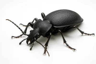 Macro Studio Shot Of A Black Ground Beetle