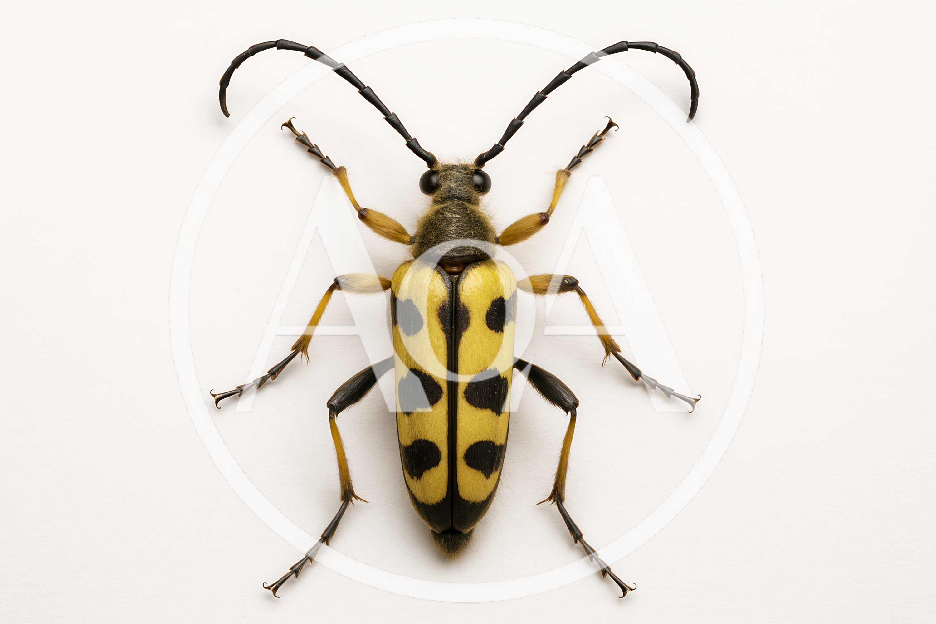 Spotted Longhorn Beetle Isolated On White Background