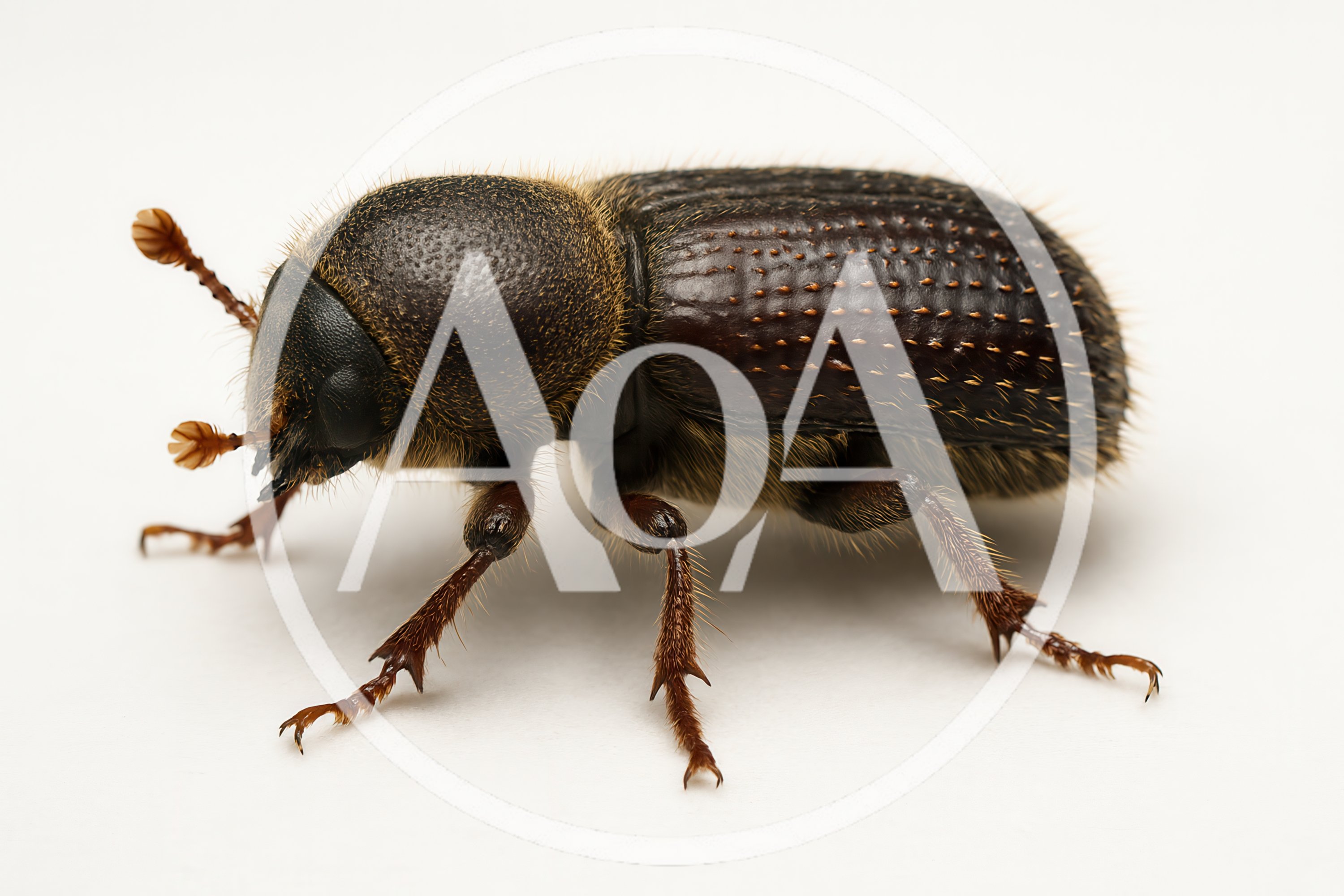Macro Shot Of A Bark Beetle On White Background