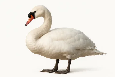 Full Body Portrait Of A Mute Swan
