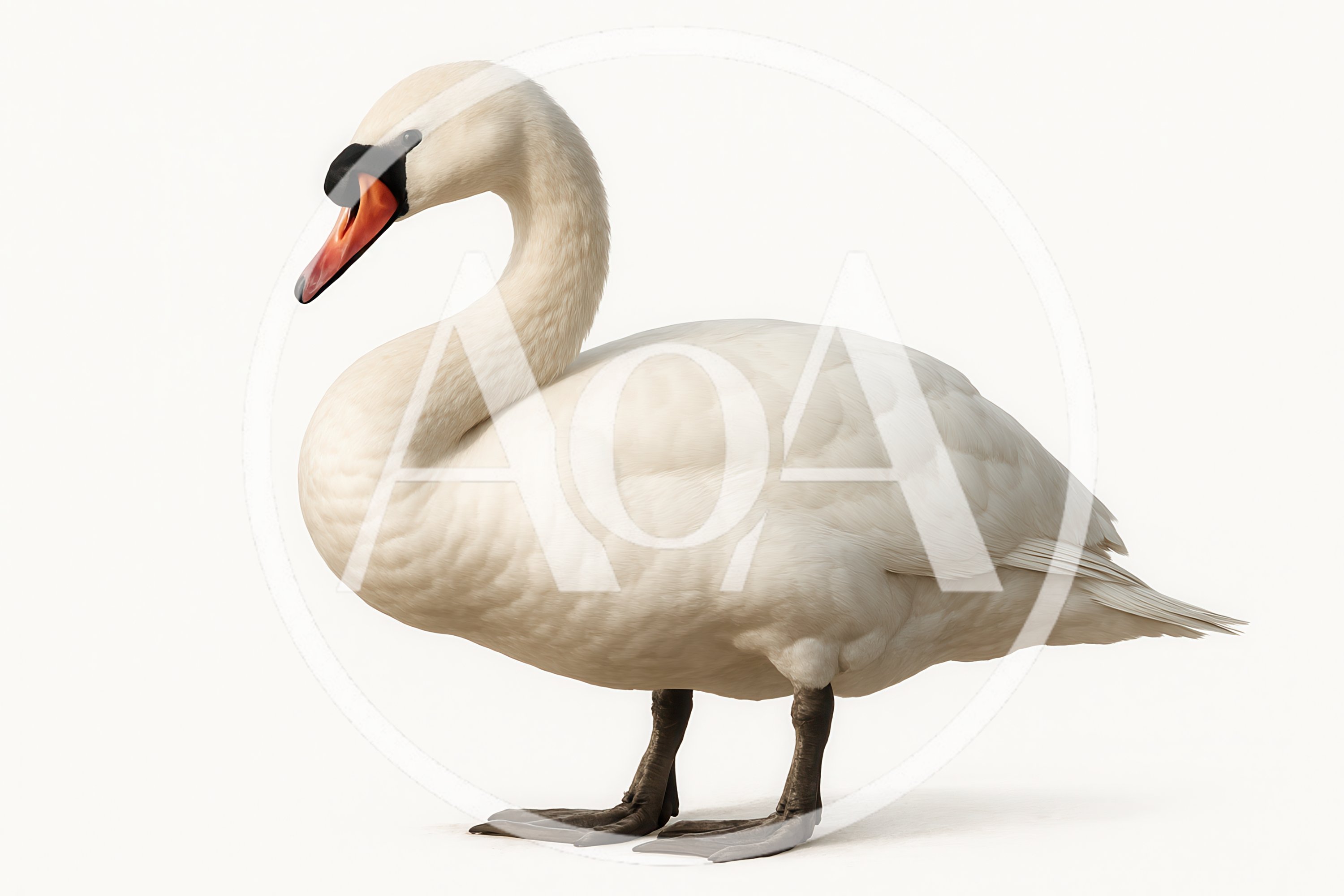Full Body Portrait Of A Mute Swan