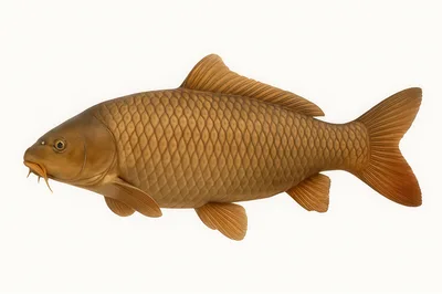 Common Carp Fish Isolated On White Background