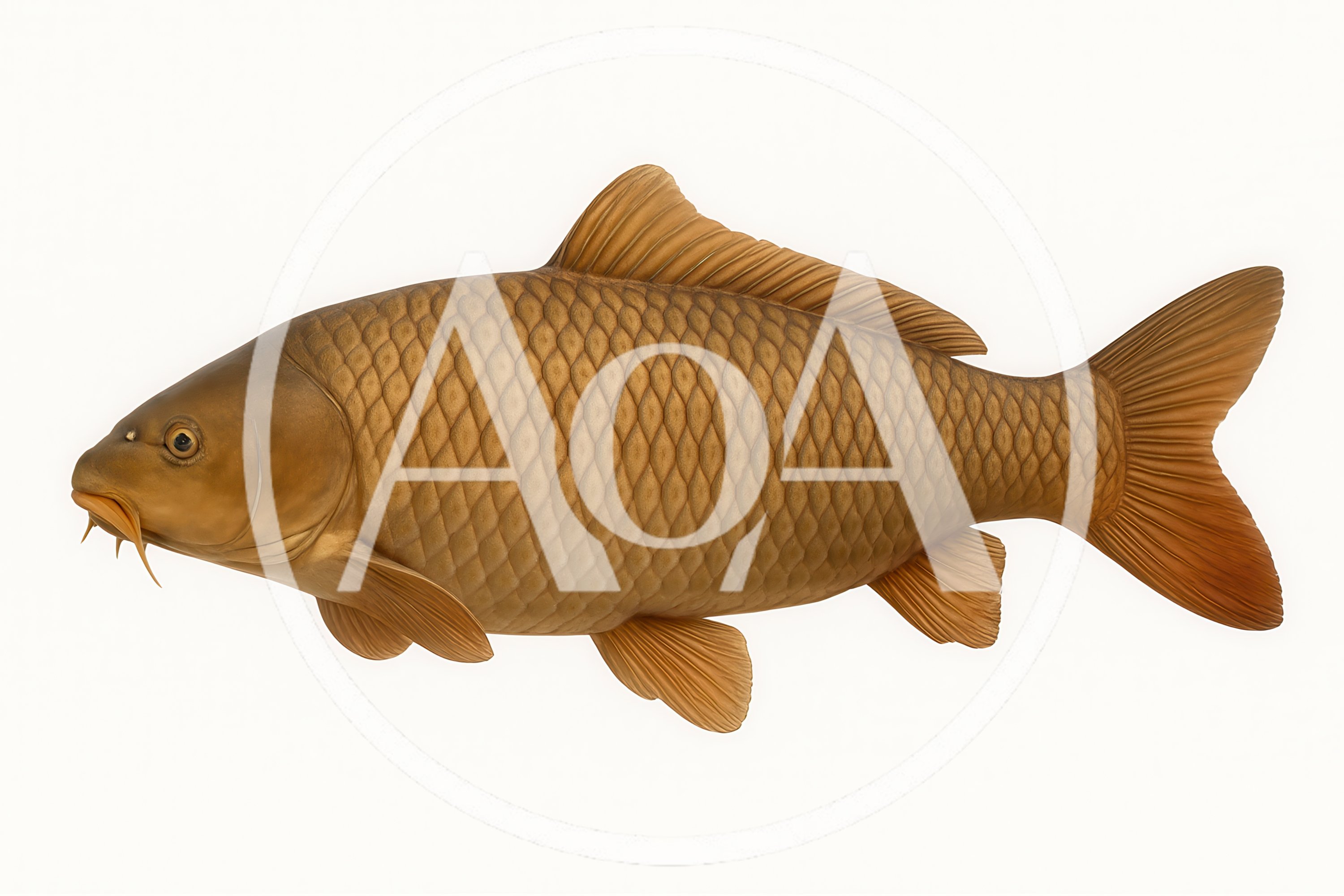 Common Carp Fish Isolated On White Background