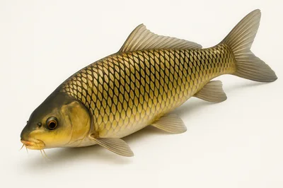 Common Carp Fish Isolated On White Background