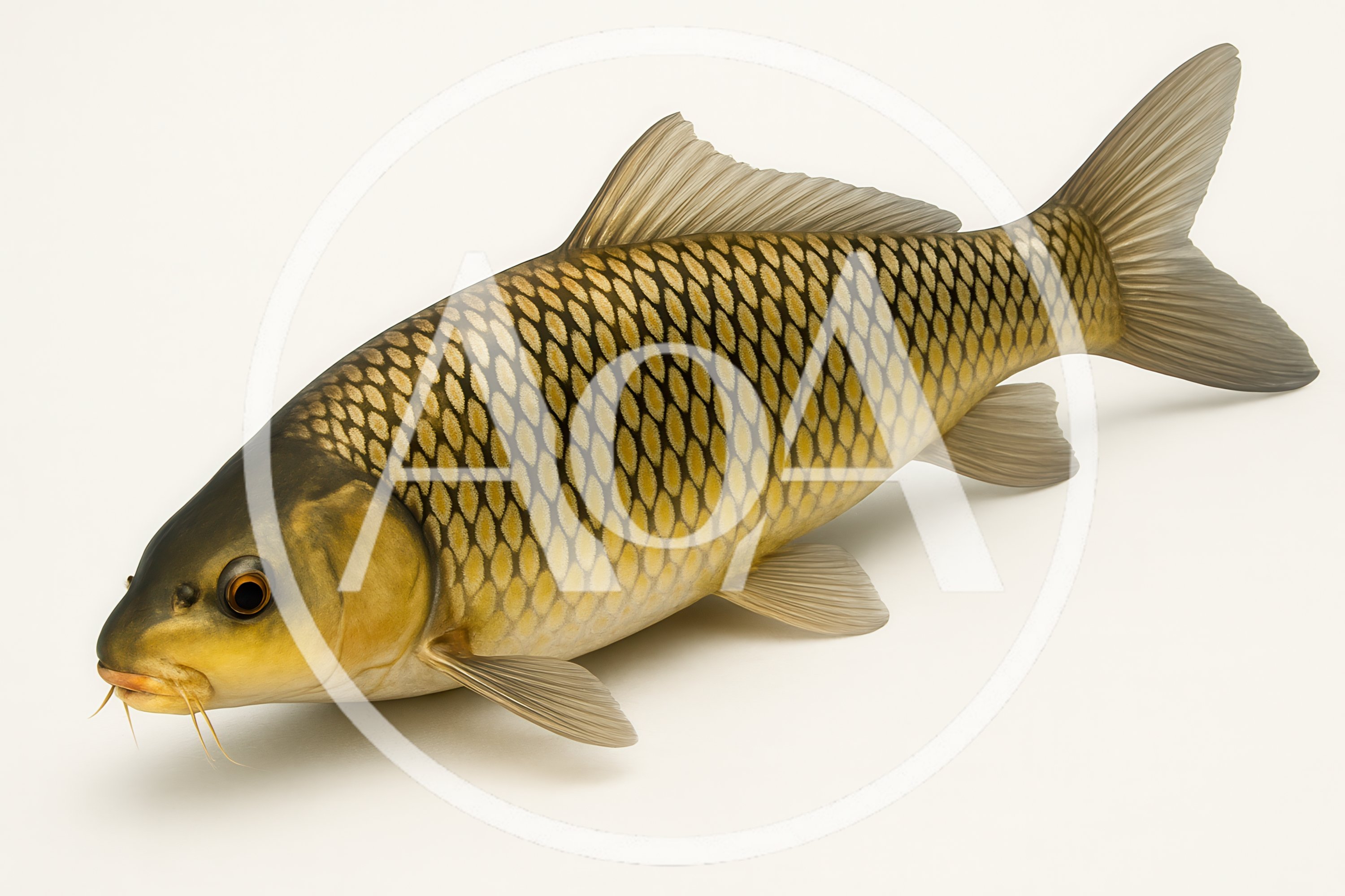 Common Carp Fish Isolated On White Background