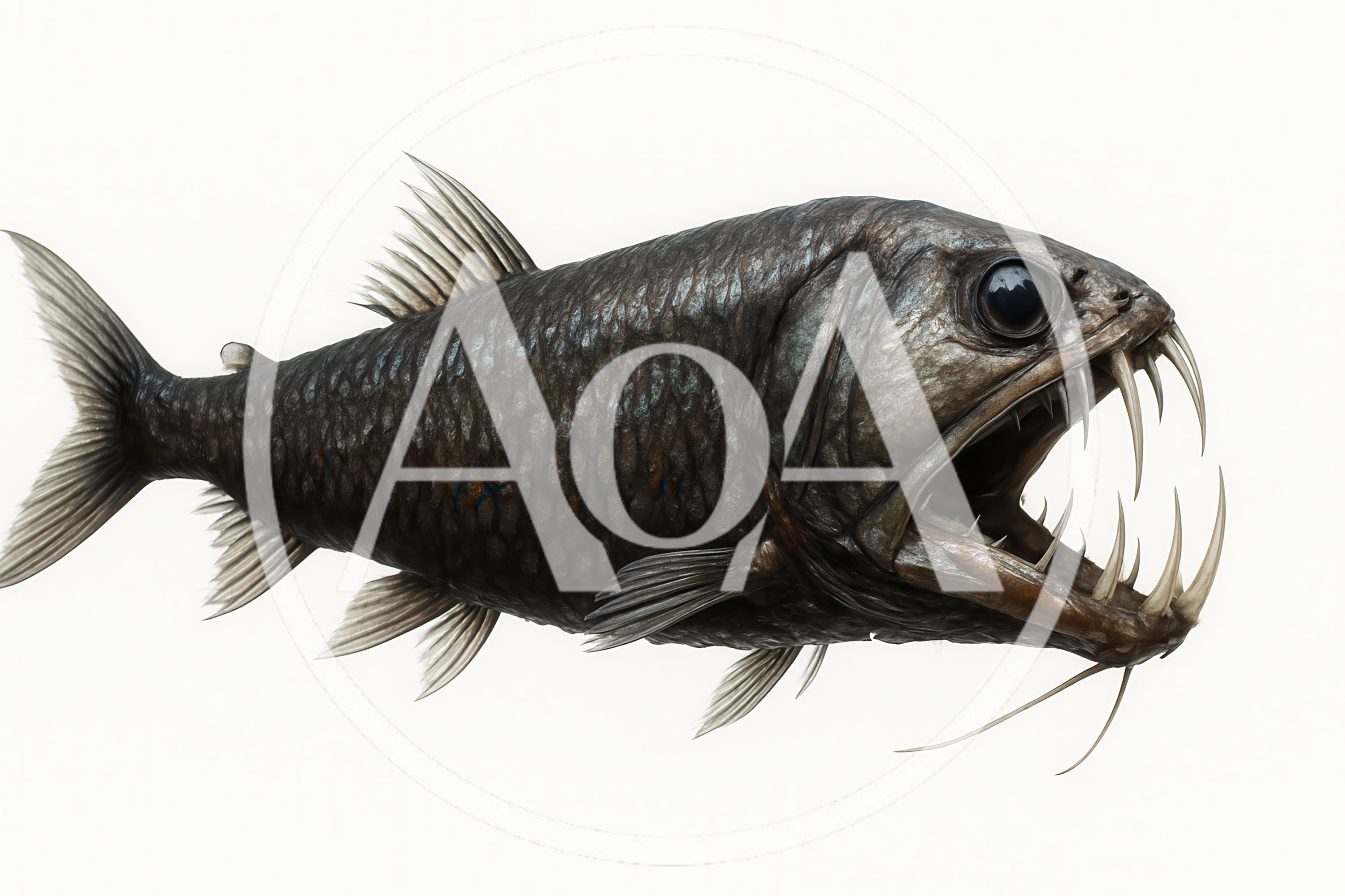 Deep Sea Fangtooth Fish Isolated On White Background