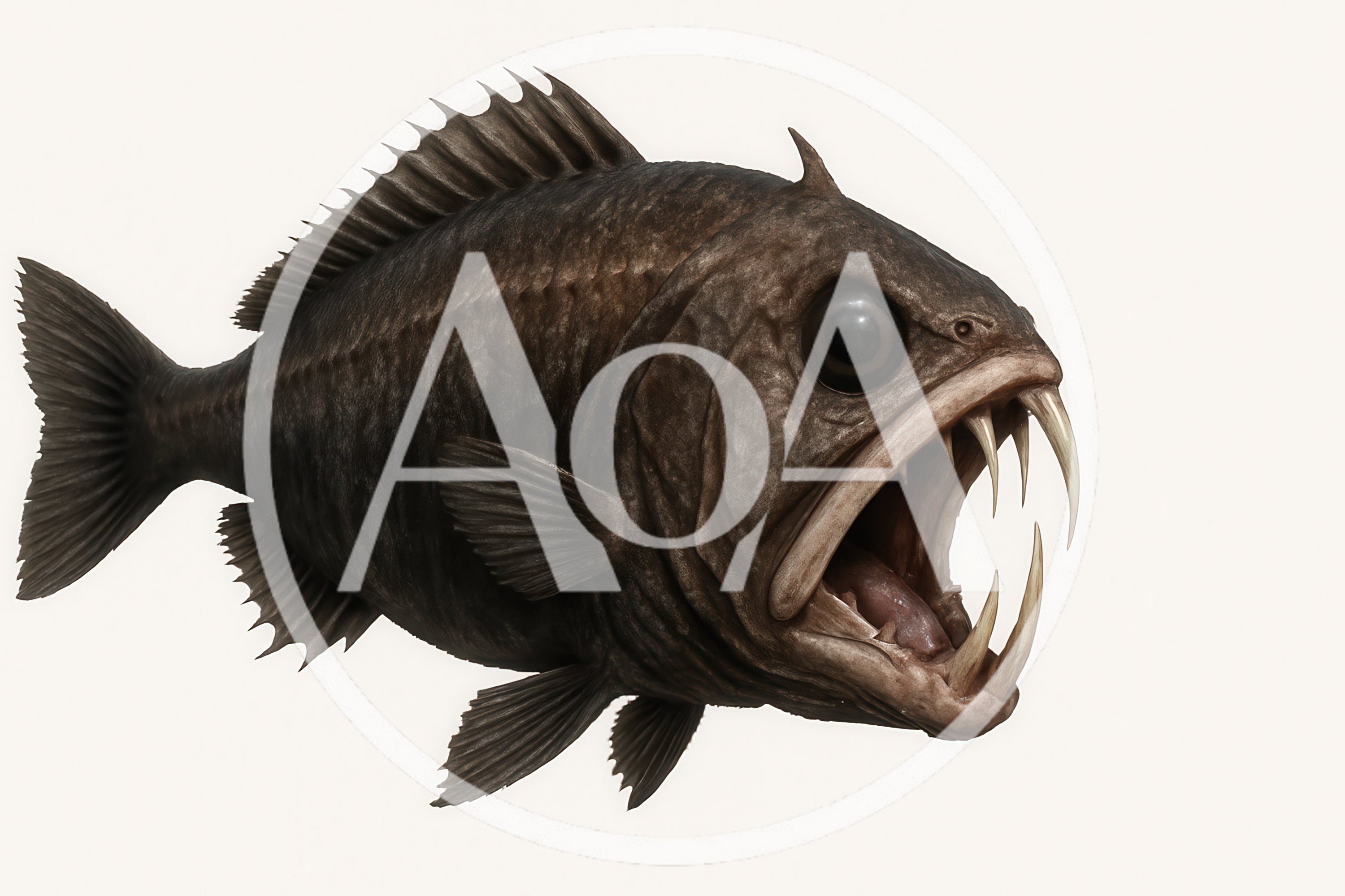 Deep Sea Fangtooth Fish Isolated On White Background