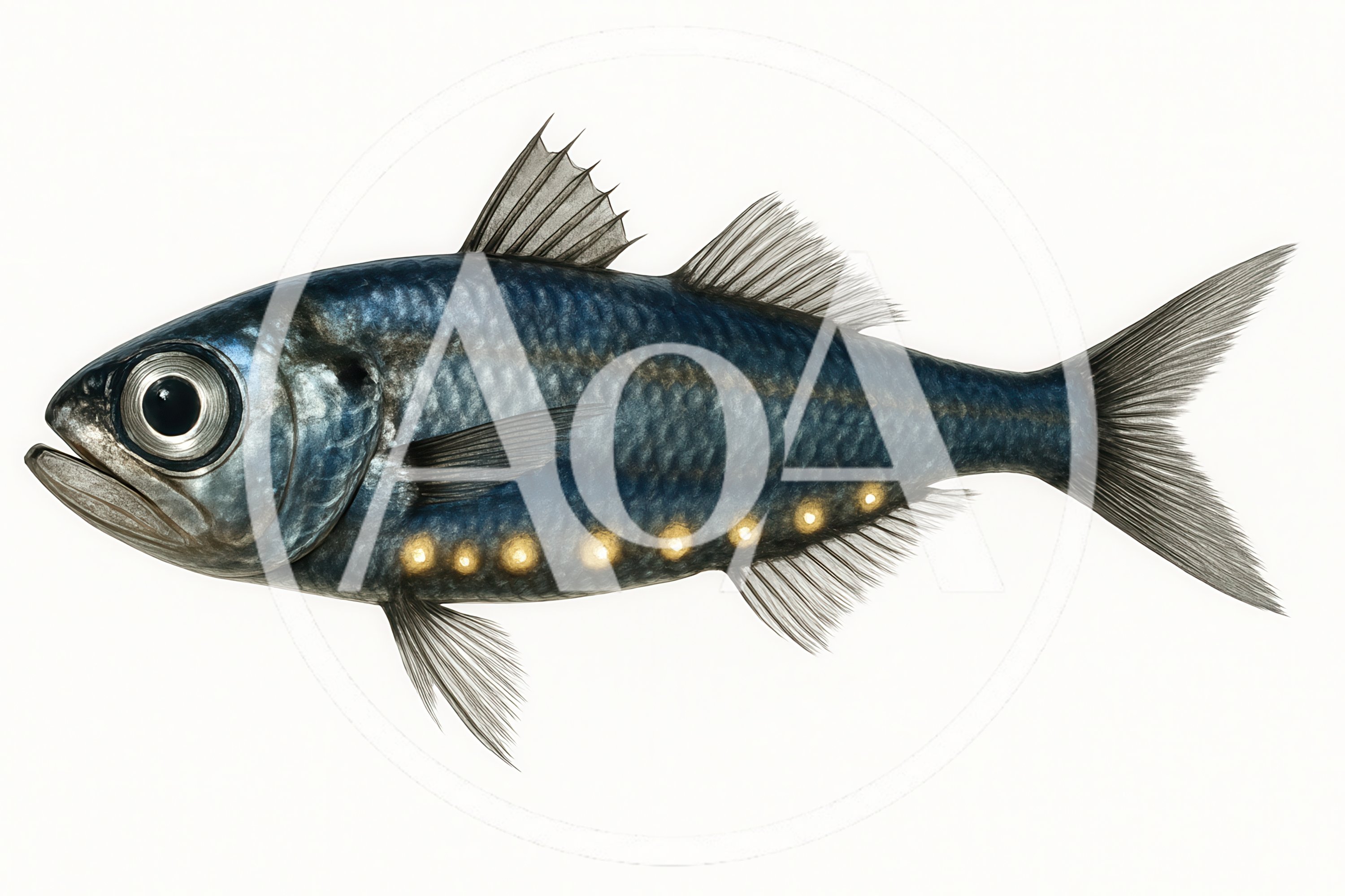 Deep Sea Lanternfish With Bioluminescent Photophores