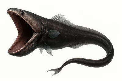 Deep Sea Gulper Eel With Open Mouth