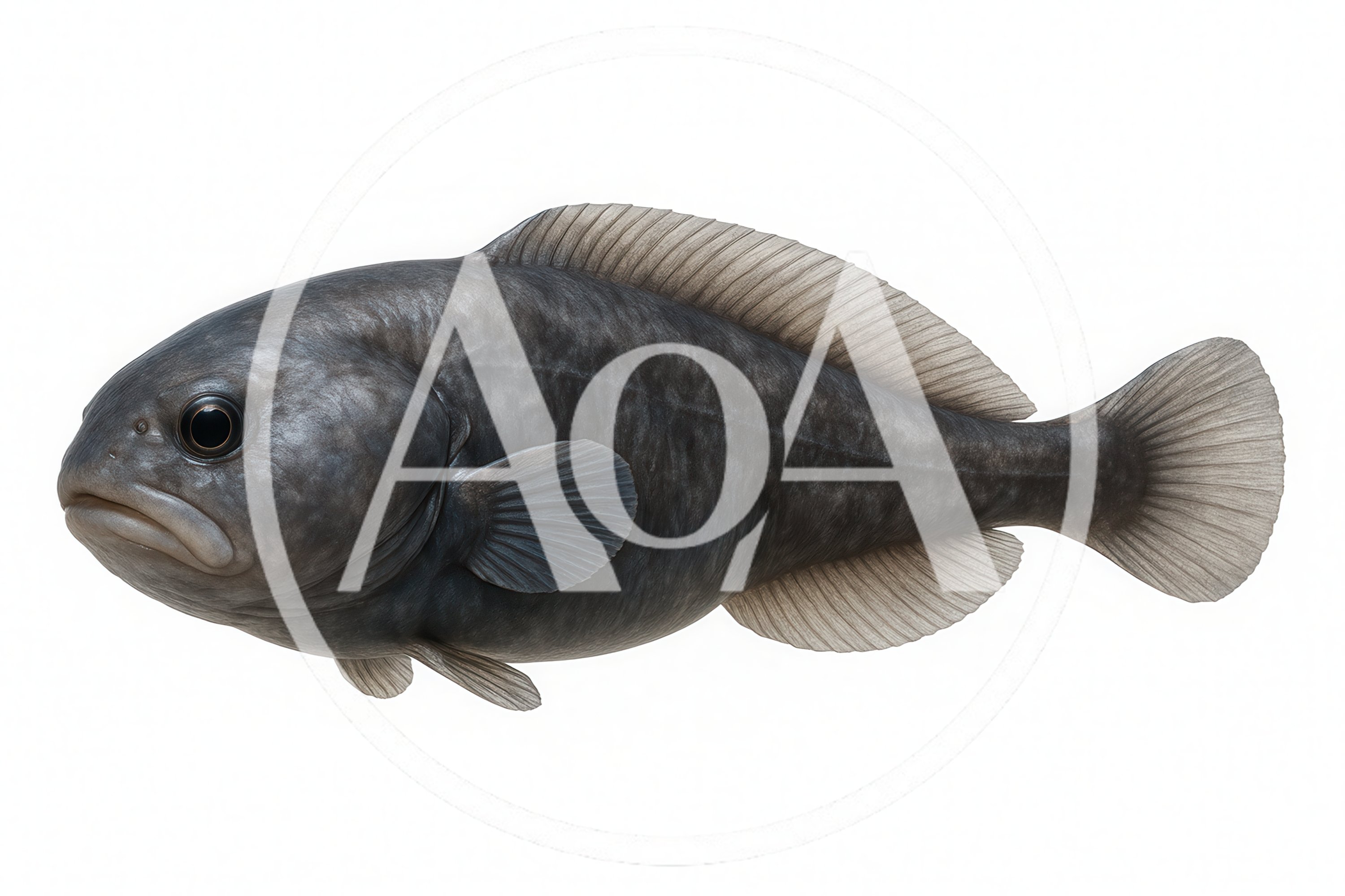 Studio Portrait Of A Black Sea Bass