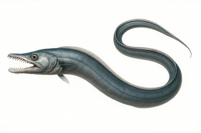 Deep Sea Eel With Sharp Teeth Isolated