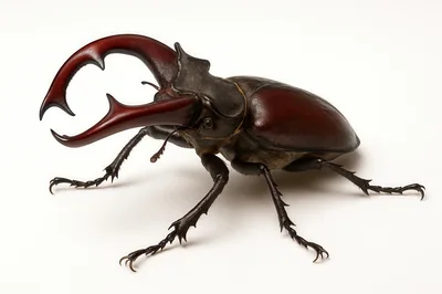 Stag Beetle With Large Mandibles On White Background