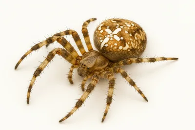 European Garden Spider Isolated On White Background