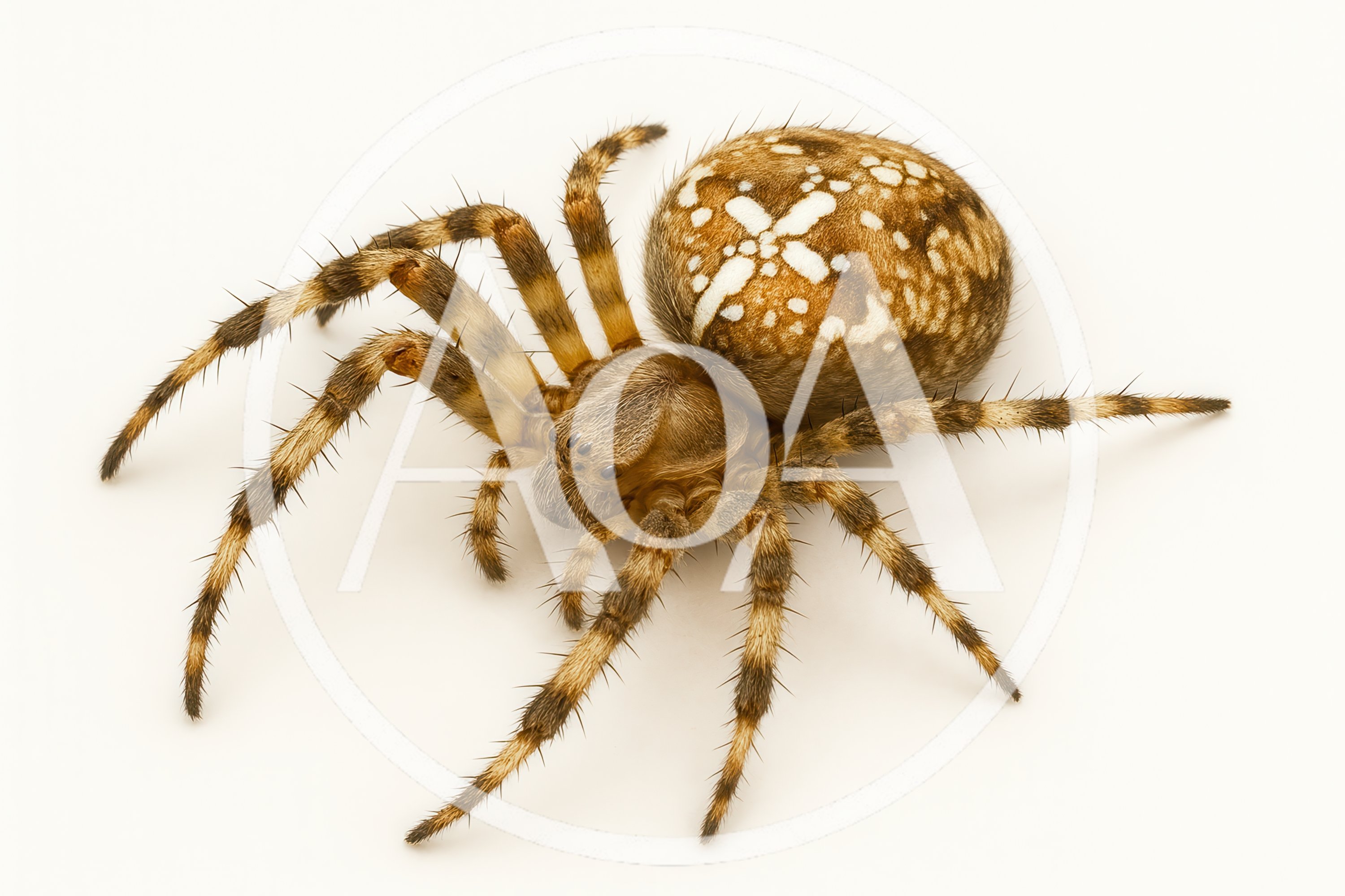 European Garden Spider Isolated On White Background