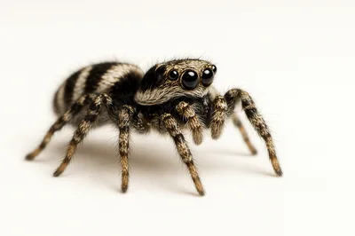 Macro Shot Of A Zebra Jumping Spider