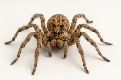 Macro Shot Of A Brown Wolf Spider