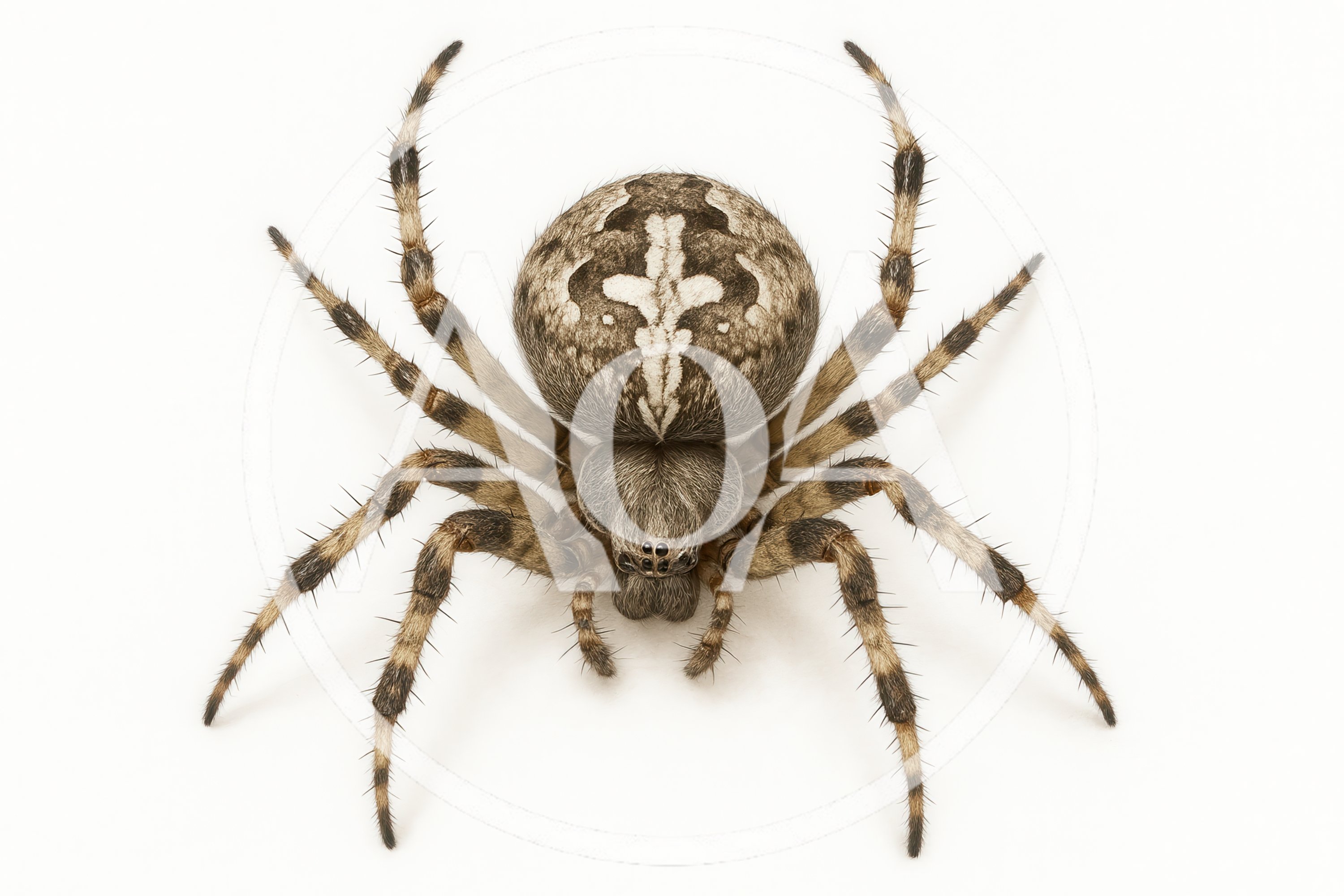European Garden Spider Isolated On White Background