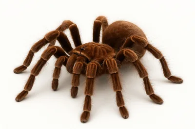 Brown Tarantula Spider Isolated On White Background