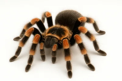 Mexican Red Knee Tarantula On White Background