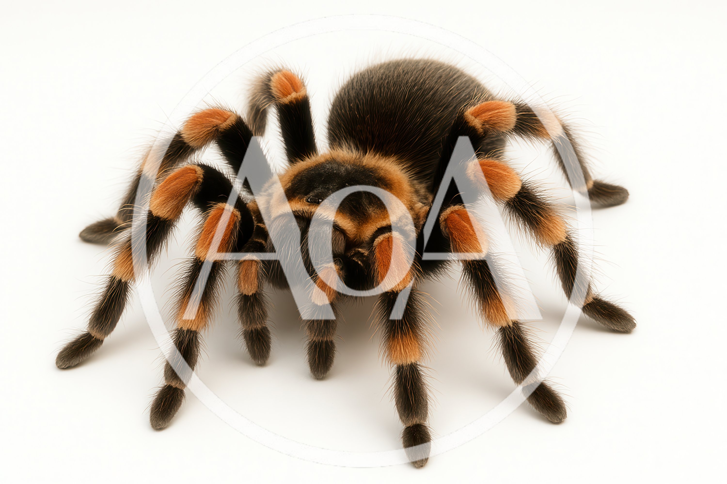 Mexican Red Knee Tarantula On White Background