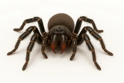 Close Up Of A Large Black Trapdoor Spider