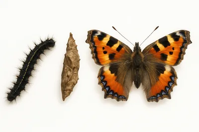 Life Cycle Stages of a Small Tortoiseshell Butterfly