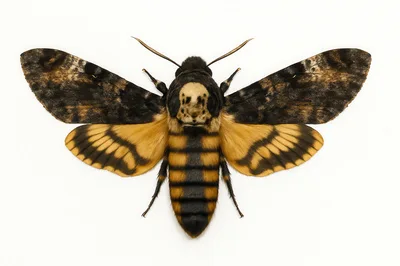 Death's Head Hawkmoth Isolated On White Background