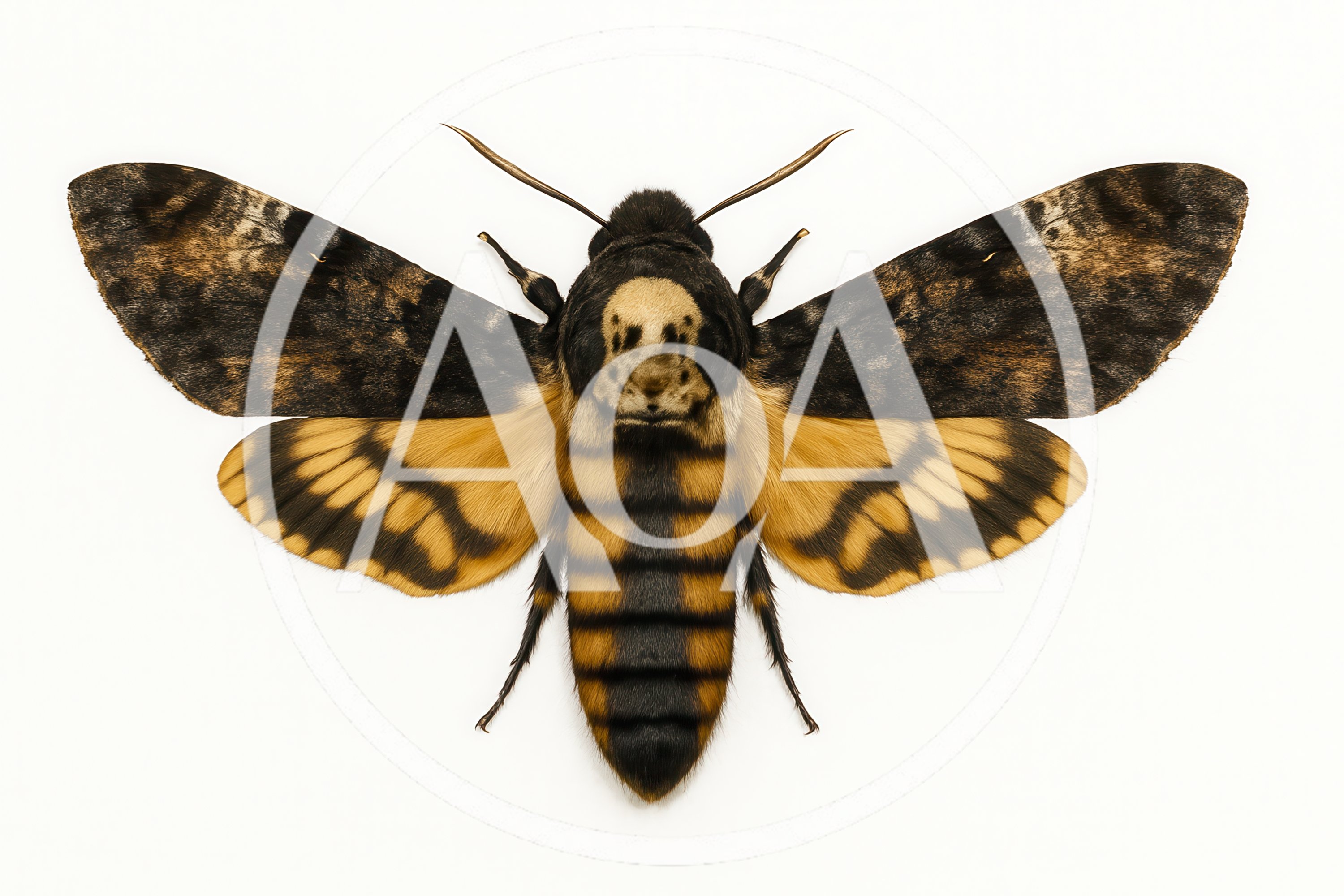 Death's Head Hawkmoth Isolated On White Background