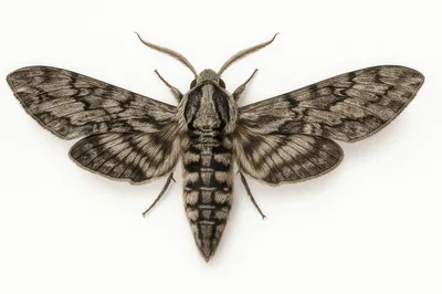Detailed Macro Shot Of A Grey Sphinx Moth
