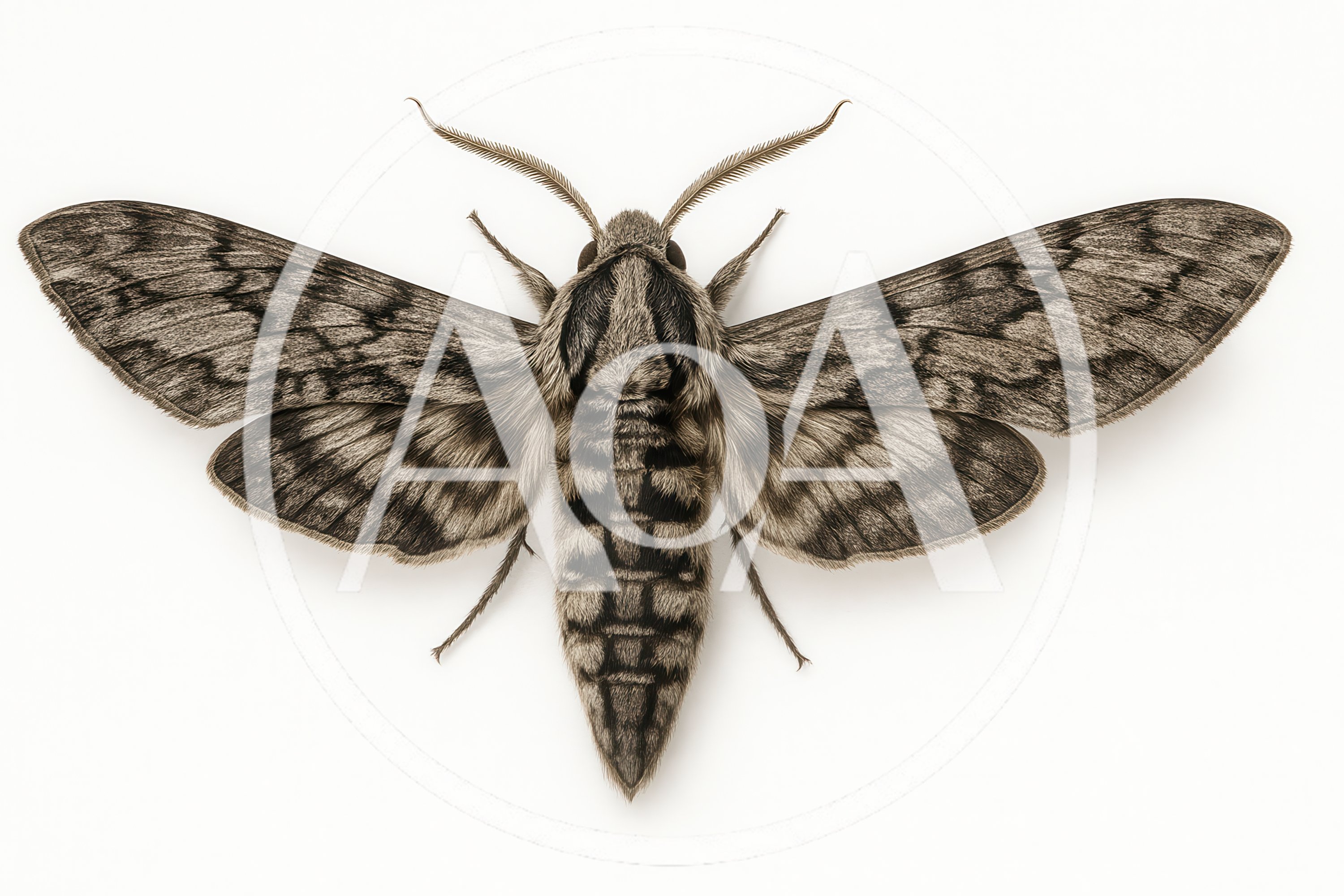 Detailed Macro Shot Of A Grey Sphinx Moth