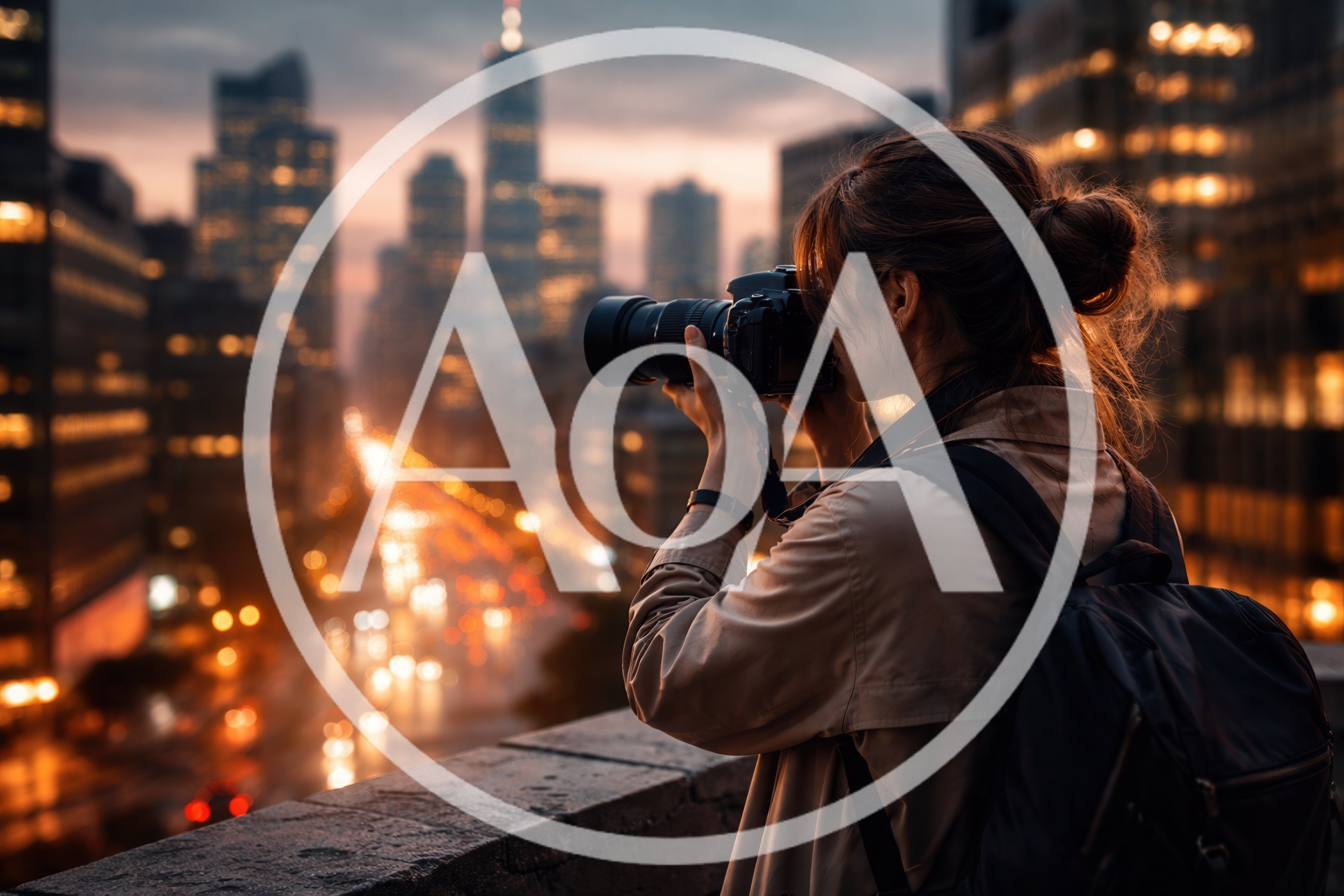 Photographer Capturing Cityscape At Twilight