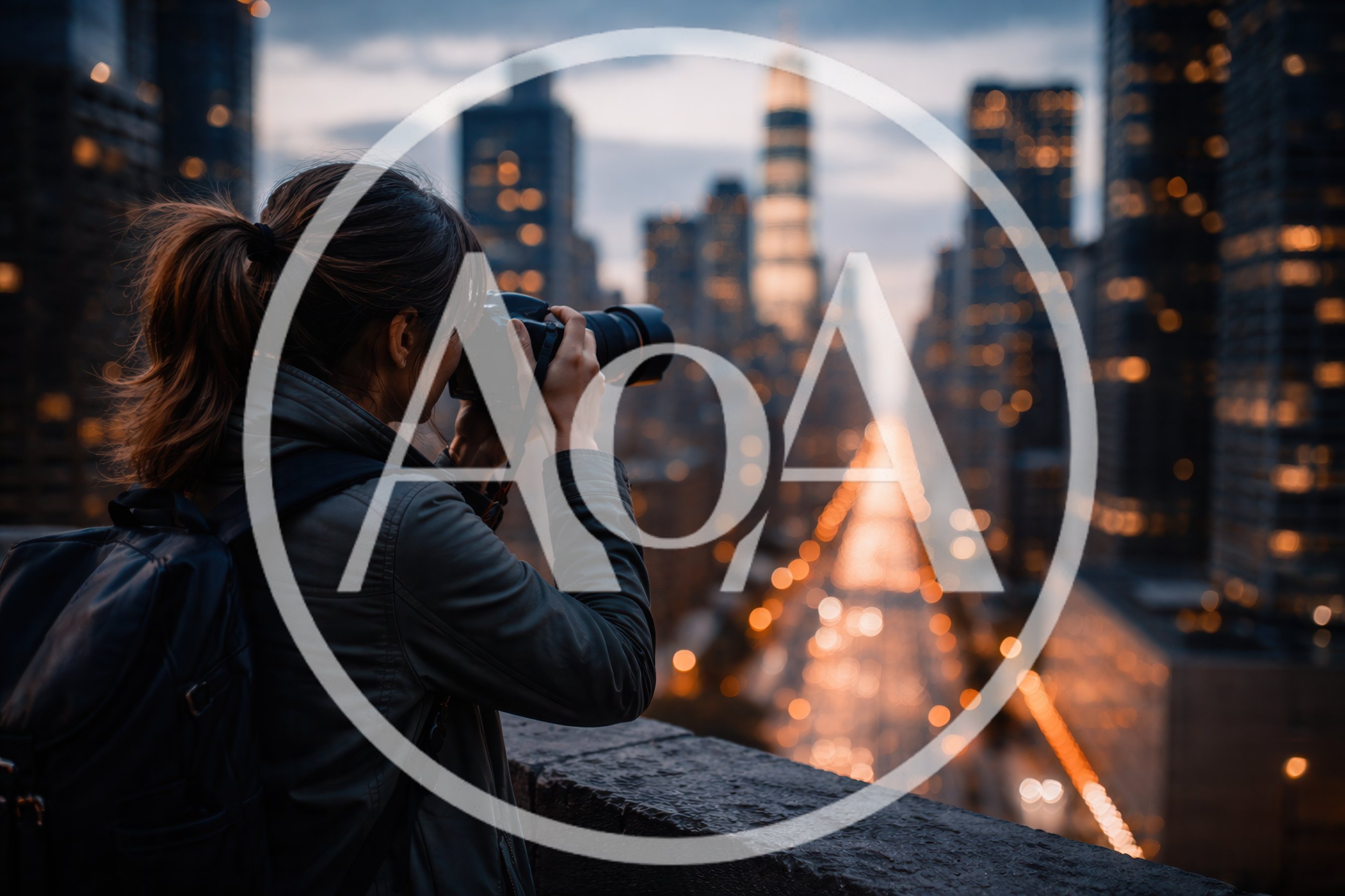 Photographer Capturing Cityscape At Twilight