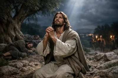 Jesus Praying In The Garden Of Gethsemane