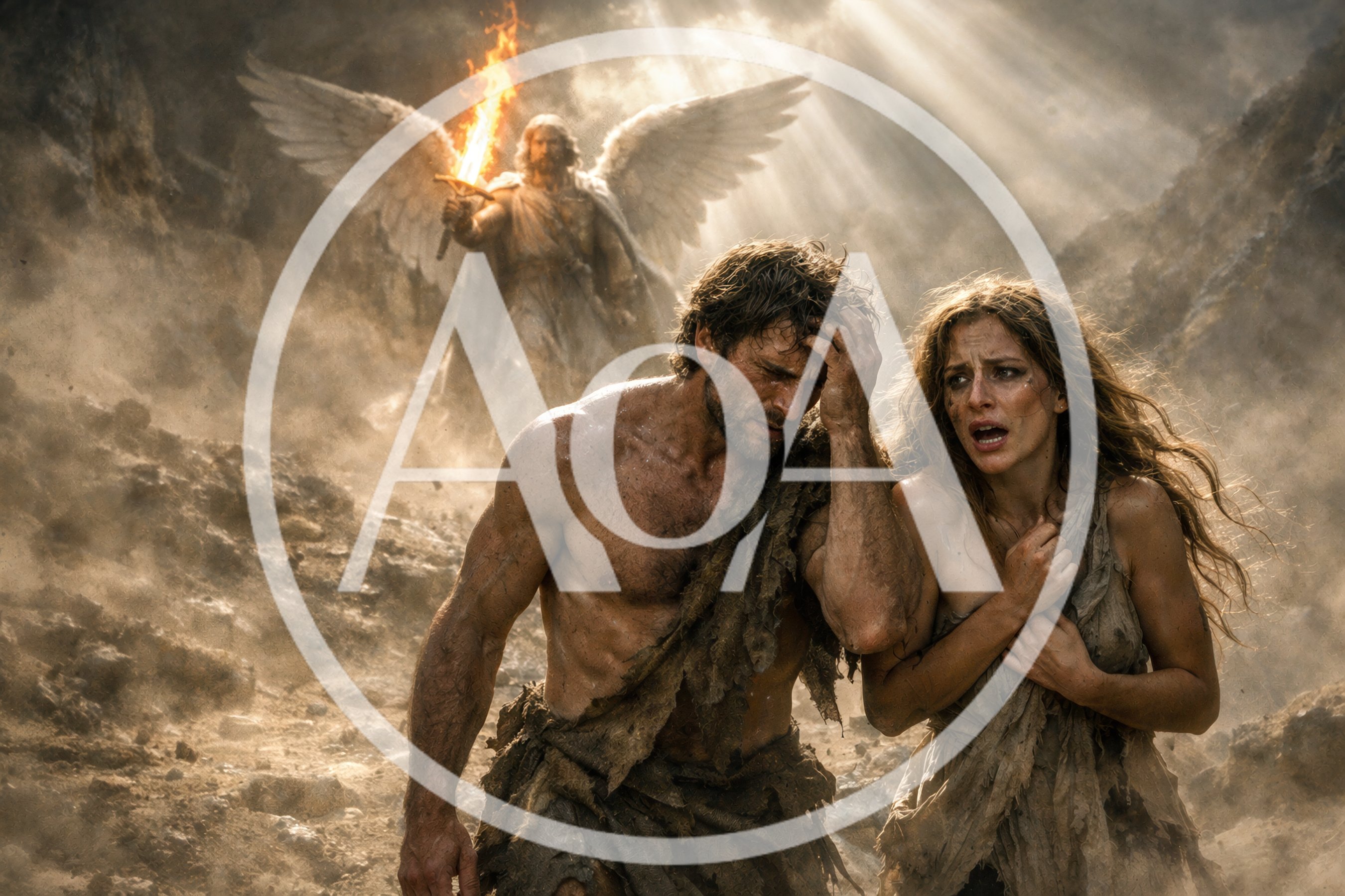 Biblical Figures Adam and Eve Expelled from Eden