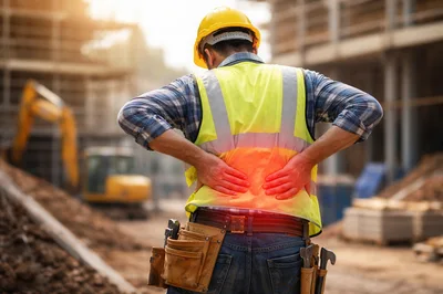 Construction Worker Suffering From Severe Lower Back Pain