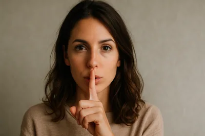Young Woman Making A Quiet Gesture