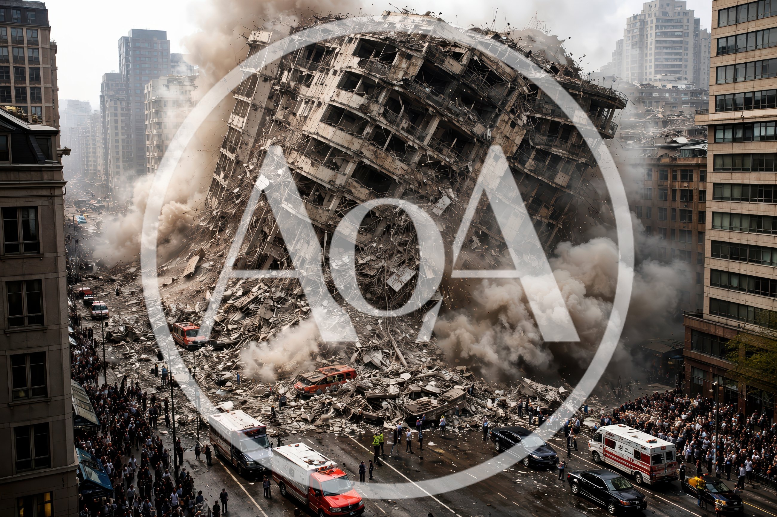Catastrophic Building Collapse In A Dense Urban City