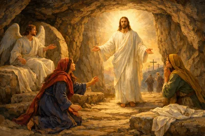 Jesus Christ Appearing To Women At The Empty Tomb