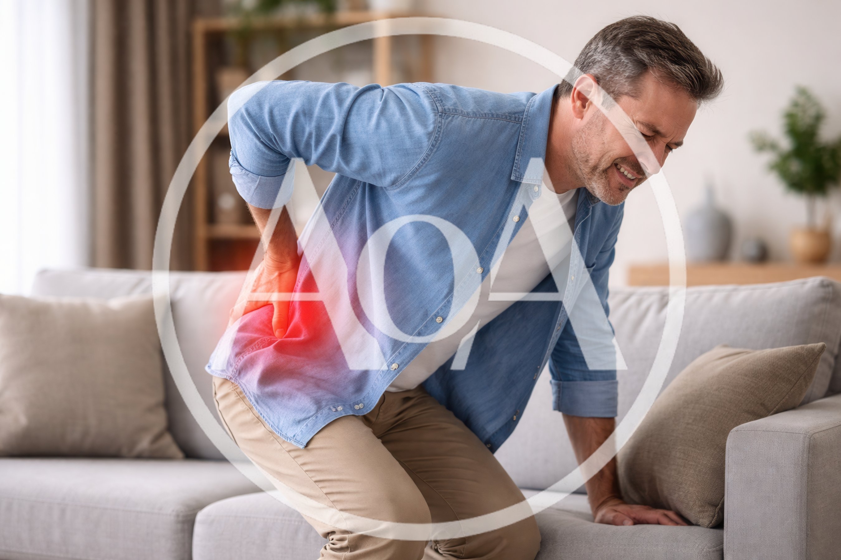 Middle Aged Man Suffering From Lower Back Pain