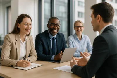 Professional Job Interview With Diverse Hiring Panel