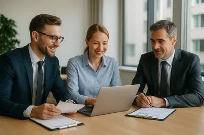 Business Professionals Collaborating During A Corporate Meeting