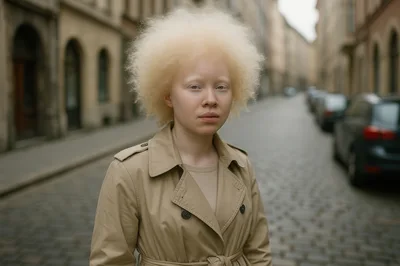 Portrait Of A Young Woman With Albinism