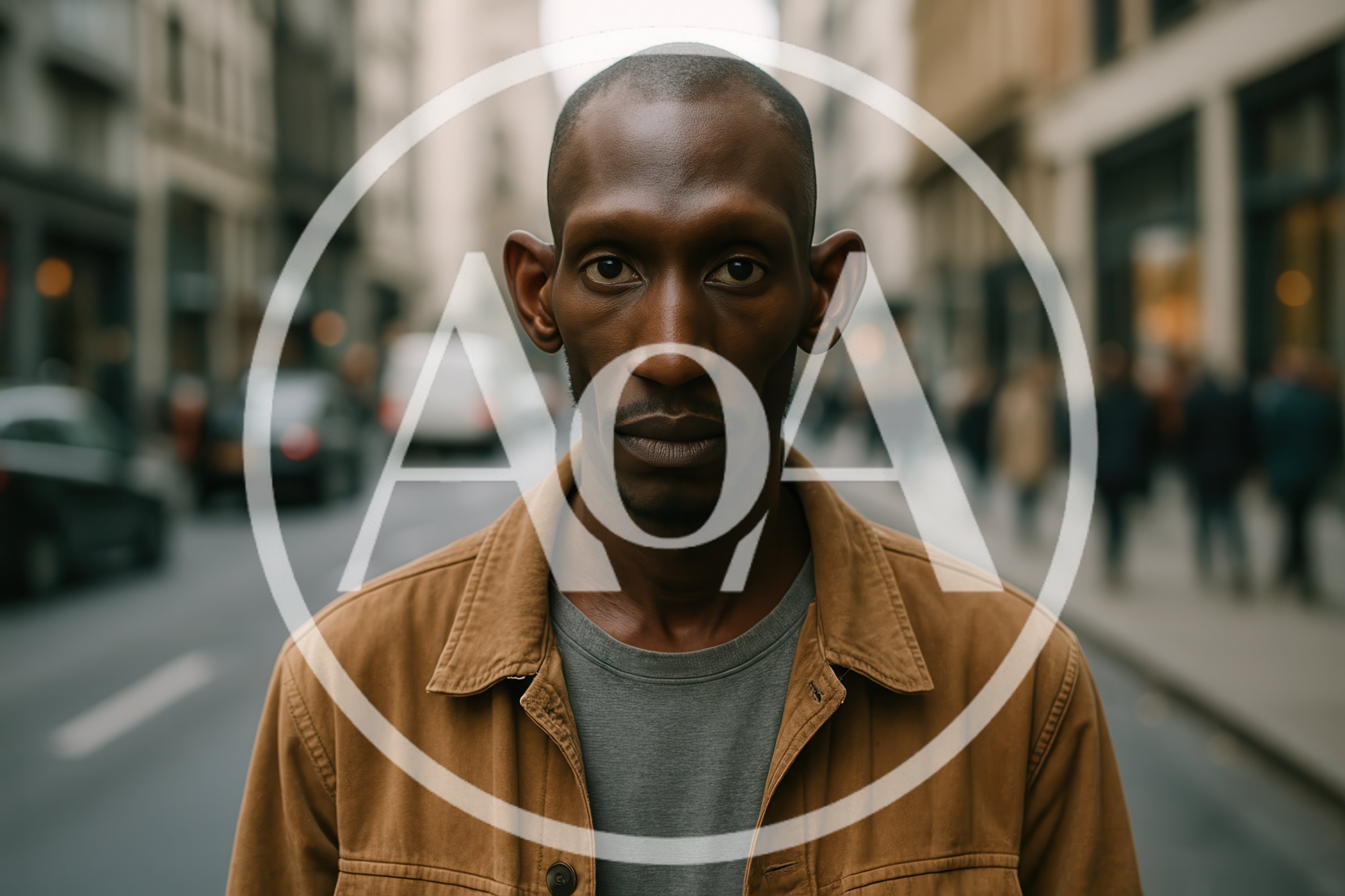 Portrait Of A Man Standing On A City Street